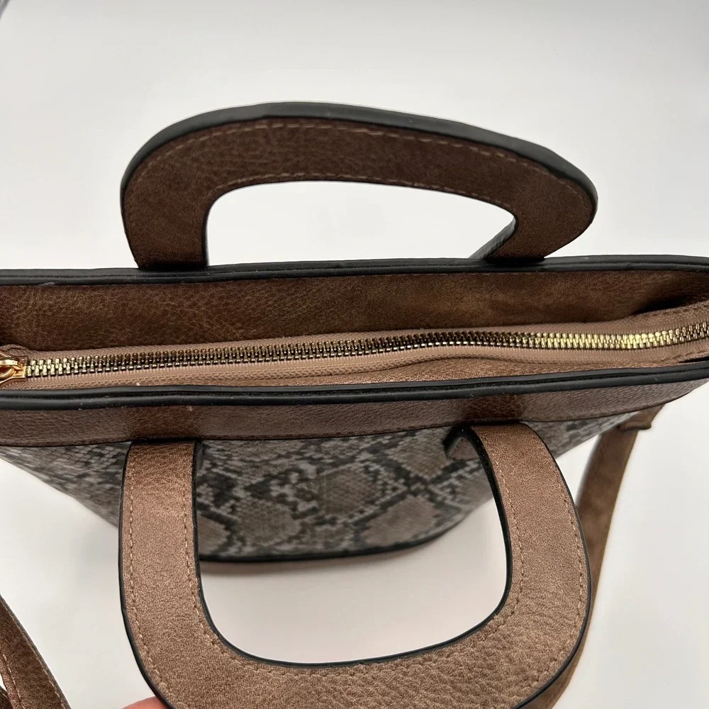 Snakeskin‎ Print Crossbody Bucket Handbag Statement Bag